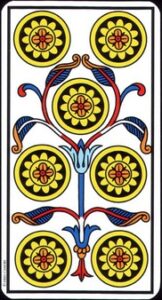 Marseille:7 coins, pentacles