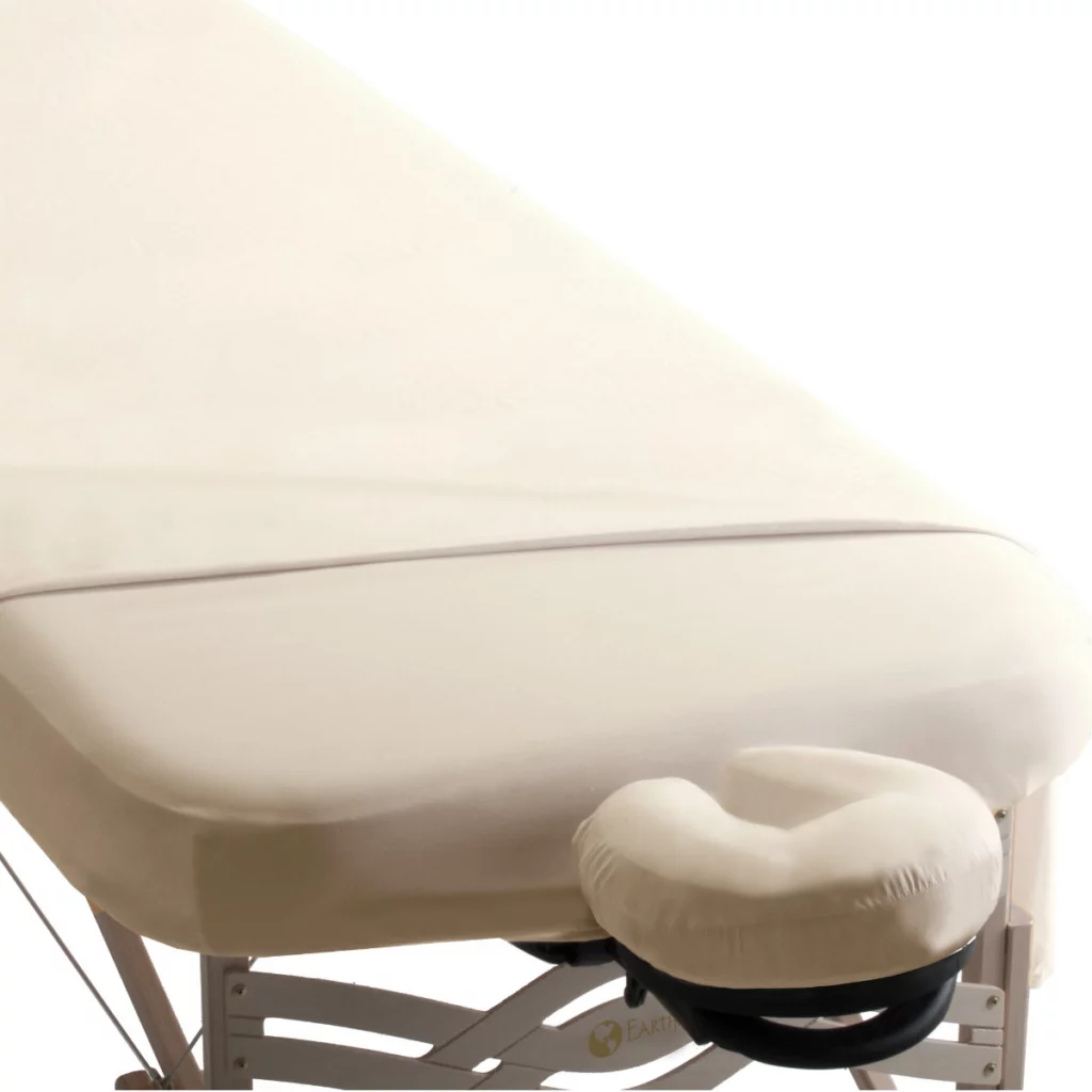 Dura Luxe microfiber set beige on massage table
