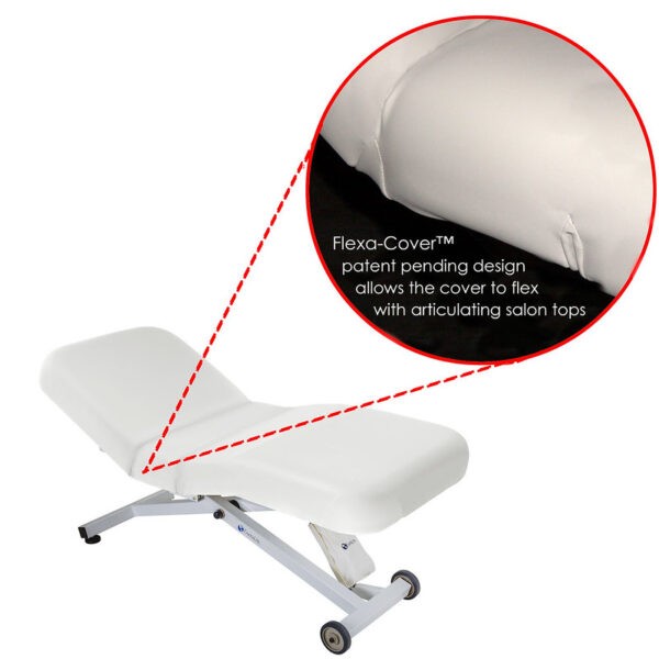 Housse de protection Flex-Cover pour tables de massage Salon, blanc détail