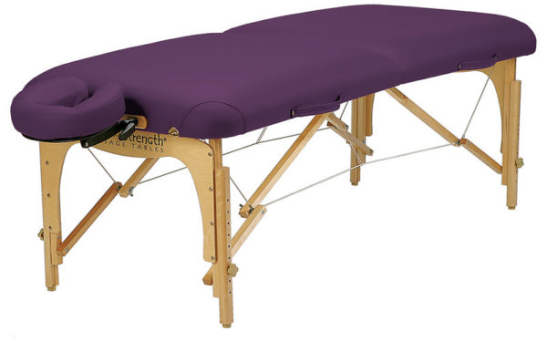 Inner Strength E2 portable and foldable Earthlite massage couch purple