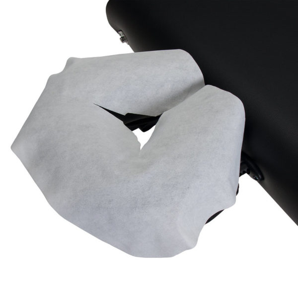 Earthlite flat disposable facepillow covers without elastic on massage table