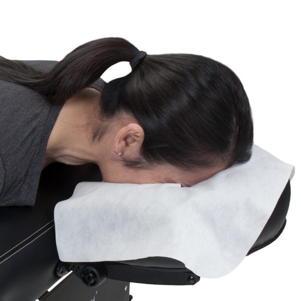 Disposable headrest without elastic on massage table