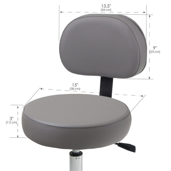 Dimensions du chaise de massage avec dossier: Gris