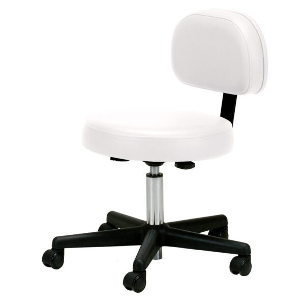 Massage Stool with backrest: White