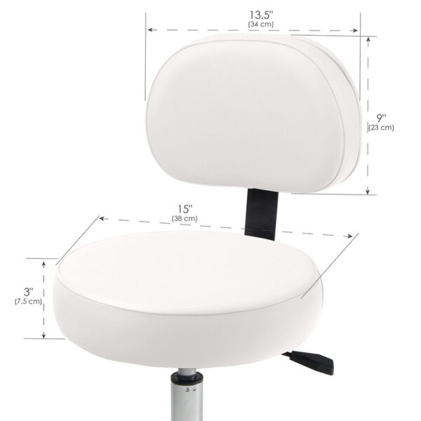 Dimensions massage stool with backrest: White