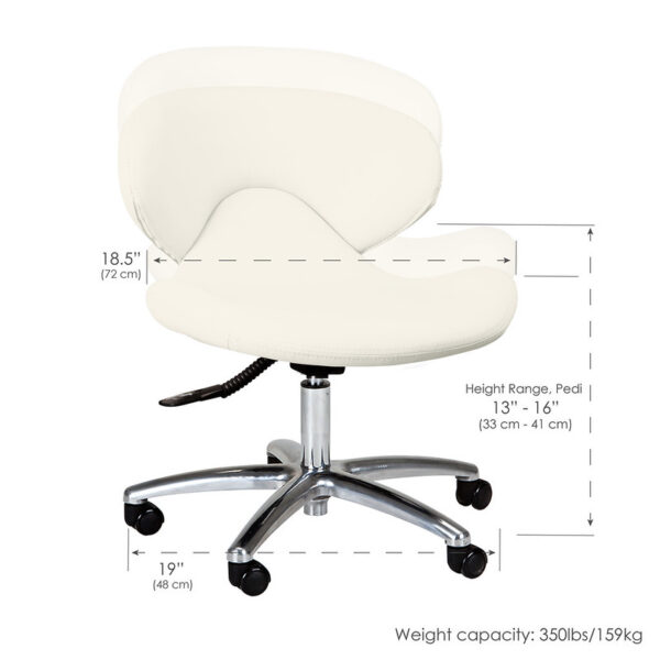 Levitata stool height adjustment for Pedi
