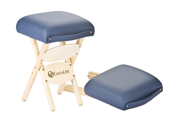 Folding massage stool open and closed