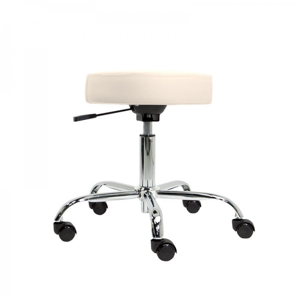 pneumatic massage stool on wheels vanille crème low