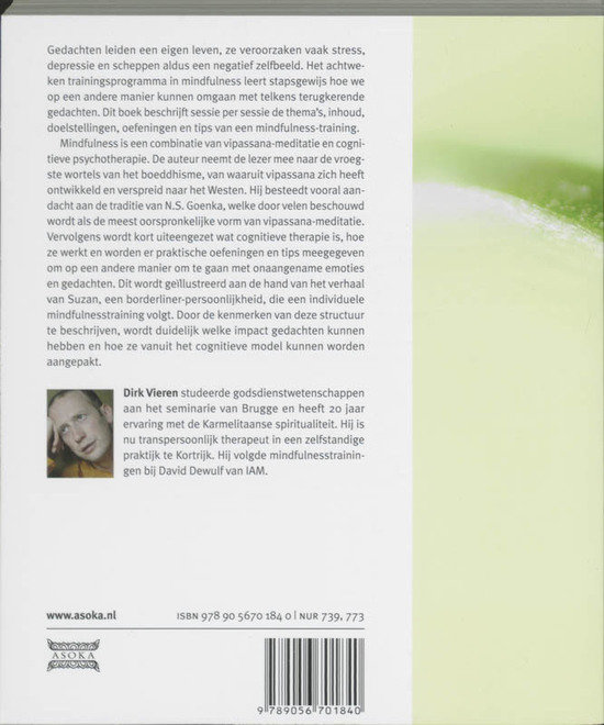 Book mindfulness a clear view: back cover