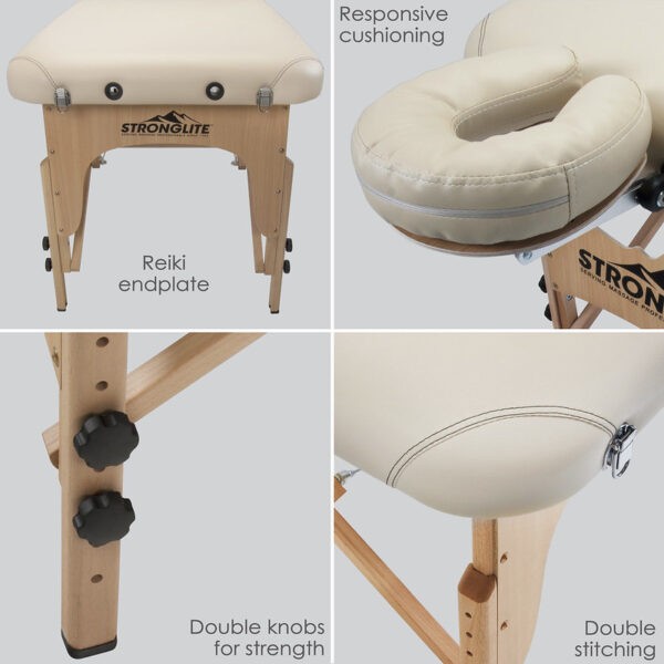 Shasta Deluxe headrest, double buttons, rounded hooks with stitching