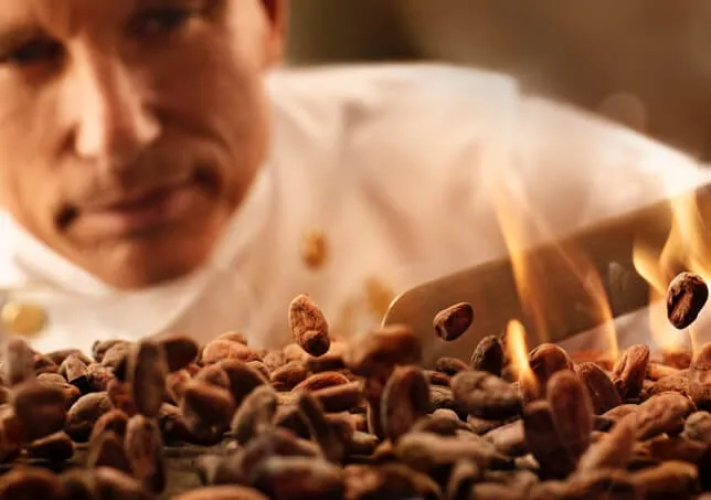 Roasting the cocoa beans