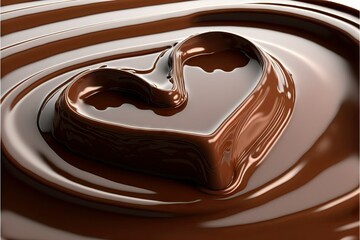 coeur de chocolat fondu